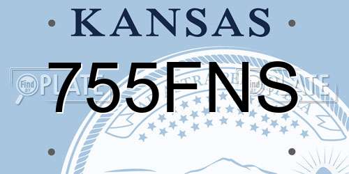 755FNS Kansas License Plate