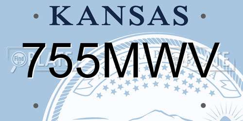 755MWV Kansas License Plate