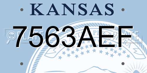 7563AEF Kansas License Plate
