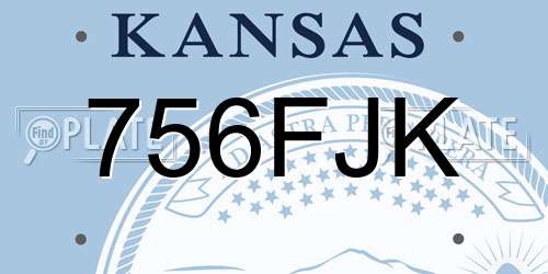 756FJK Kansas License Plate