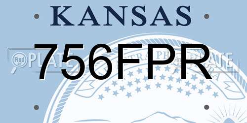 756FPR Kansas License Plate