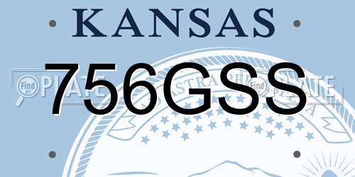 756GSS Kansas License Plate