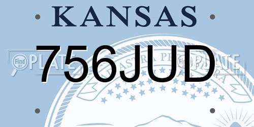 756JUD Kansas License Plate