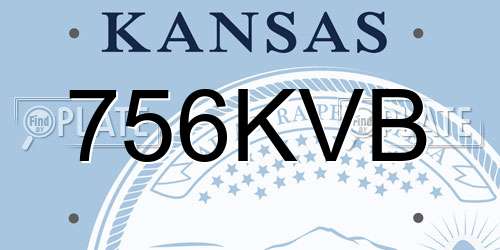 756KVB Kansas License Plate