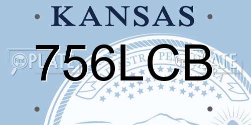 756LCB Kansas License Plate