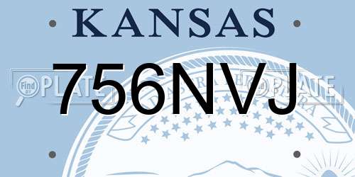 756NVJ Kansas License Plate
