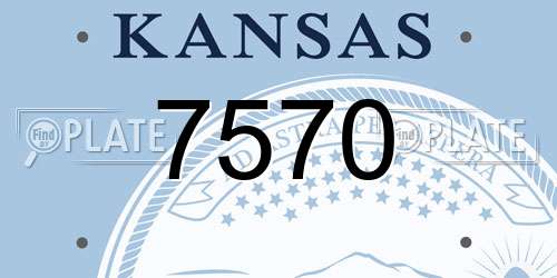 7570 Kansas License Plate