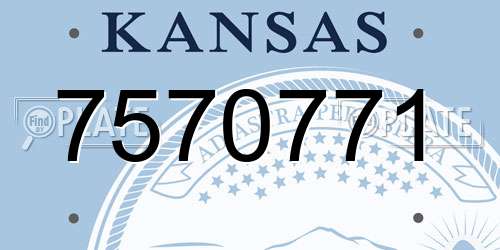 7570771 Kansas License Plate
