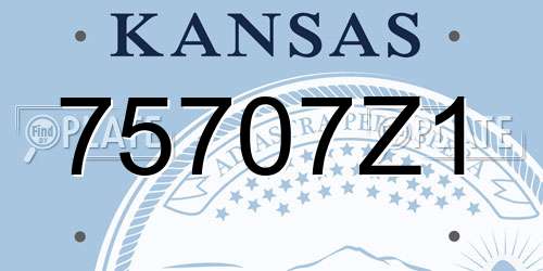 75707Z1 Kansas License Plate