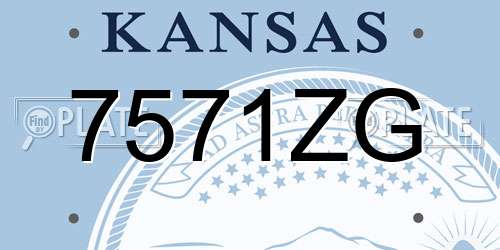 7571ZG Kansas License Plate