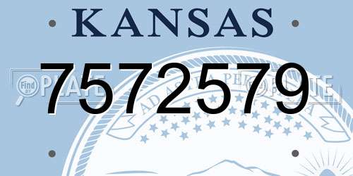 7572579 Kansas License Plate