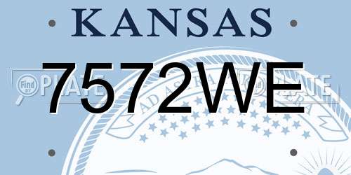 7572WE Kansas License Plate