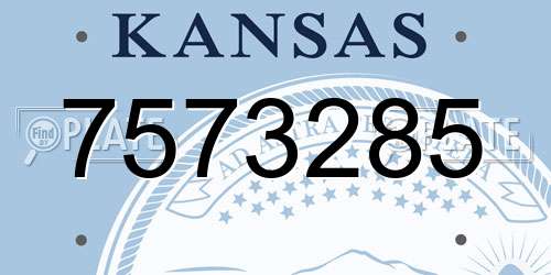 7573285 Kansas License Plate