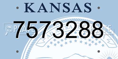 7573288 Kansas License Plate