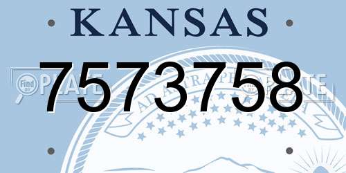 7573758 Kansas License Plate