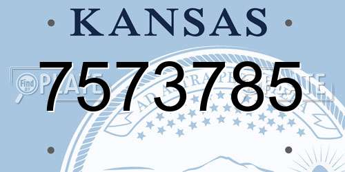 7573785 Kansas License Plate