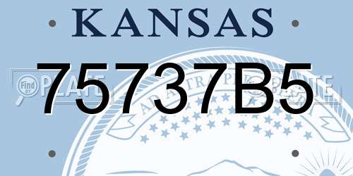 75737B5 Kansas License Plate