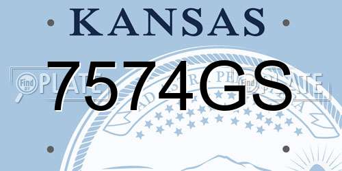 7574GS Kansas License Plate