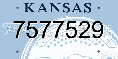 7577529 Kansas License Plate