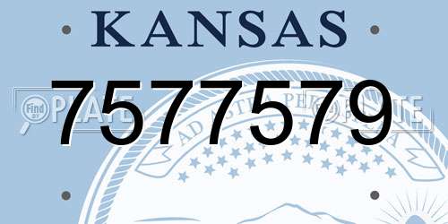 7577579 Kansas License Plate