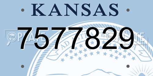 7577829 Kansas License Plate