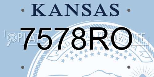 7578RO Kansas License Plate