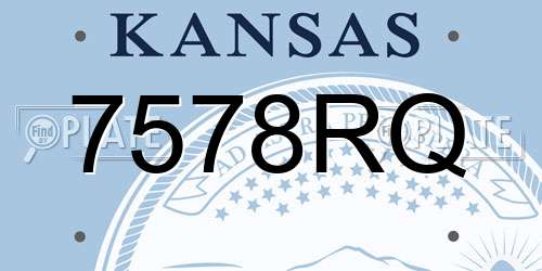 7578RQ Kansas License Plate