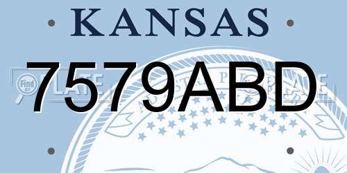 7579ABD Kansas License Plate