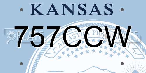 757CCW Kansas License Plate