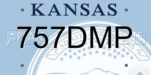 757DMP Kansas License Plate