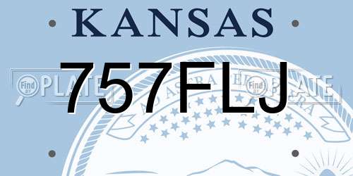 757FLJ Kansas License Plate