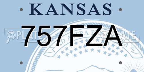 757FZA Kansas License Plate