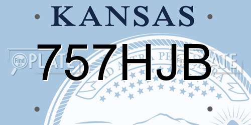 757HJB Kansas License Plate