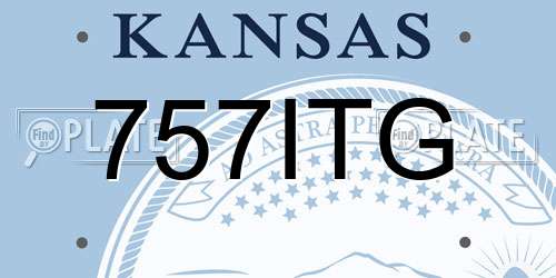757ITG Kansas License Plate