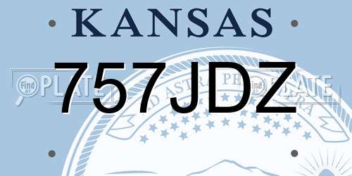 757JDZ Kansas License Plate