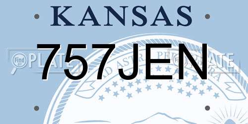 757JEN Kansas License Plate