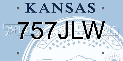 757JLW Kansas License Plate