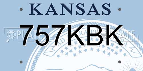 757KBK Kansas License Plate
