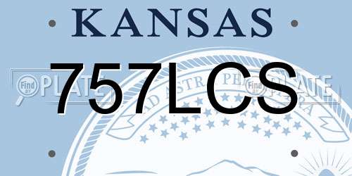 757LCS Kansas License Plate