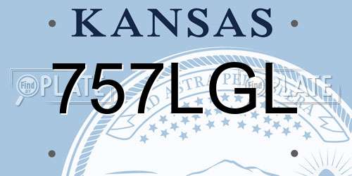 757LGL Kansas License Plate