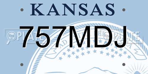757MDJ Kansas License Plate
