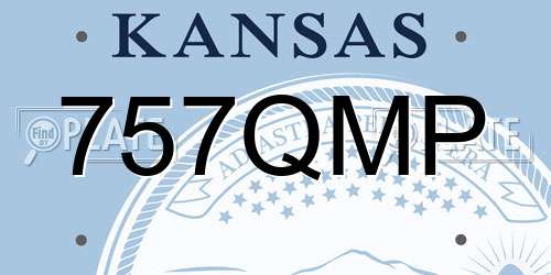 757QMP Kansas License Plate