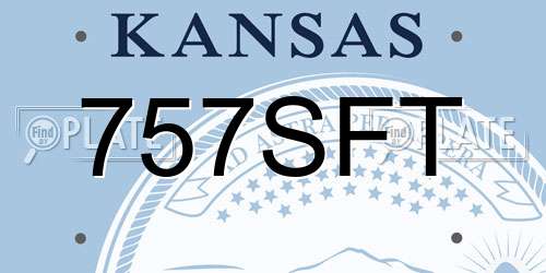 757SFT Kansas License Plate