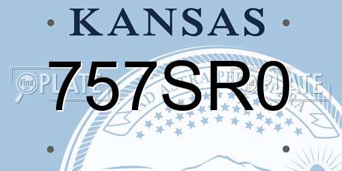 757SR0 Kansas License Plate