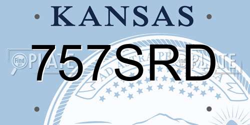 757SRD Kansas License Plate