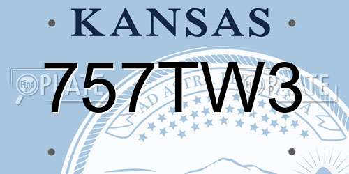 757TW3 Kansas License Plate