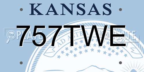 757TWE Kansas License Plate