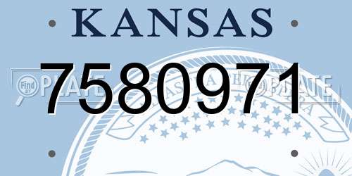 7580971 Kansas License Plate
