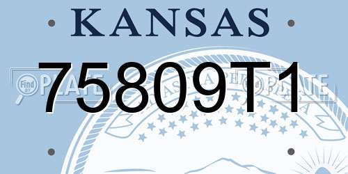 75809T1 Kansas License Plate