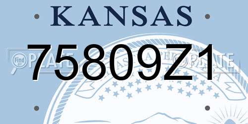 75809Z1 Kansas License Plate